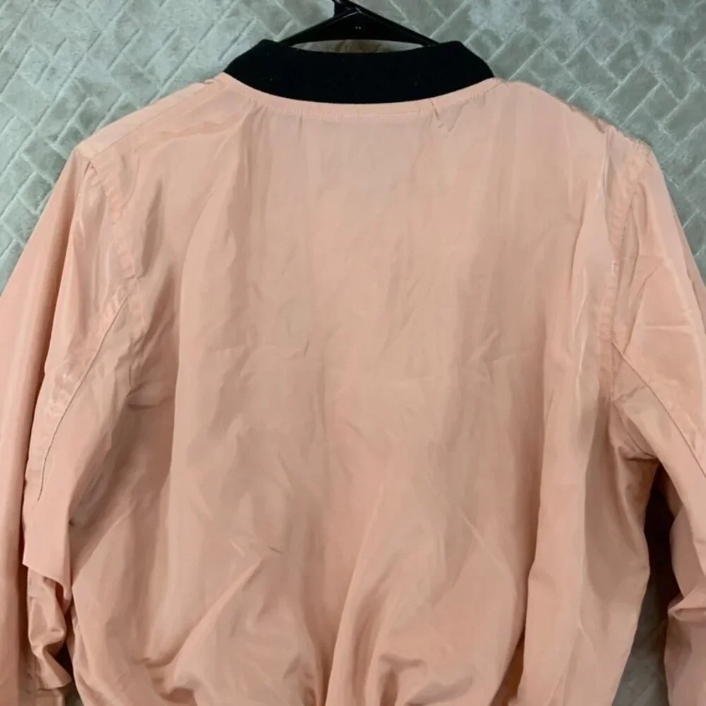 Better Be Womans Large Cropped Jacket Pink Full Zip Adjustable Sandy Grease